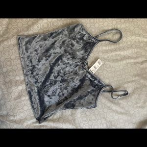 Velvet blue crop top